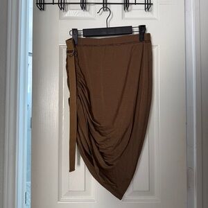 Helmut Lang Asymmetrical Brown Skirt